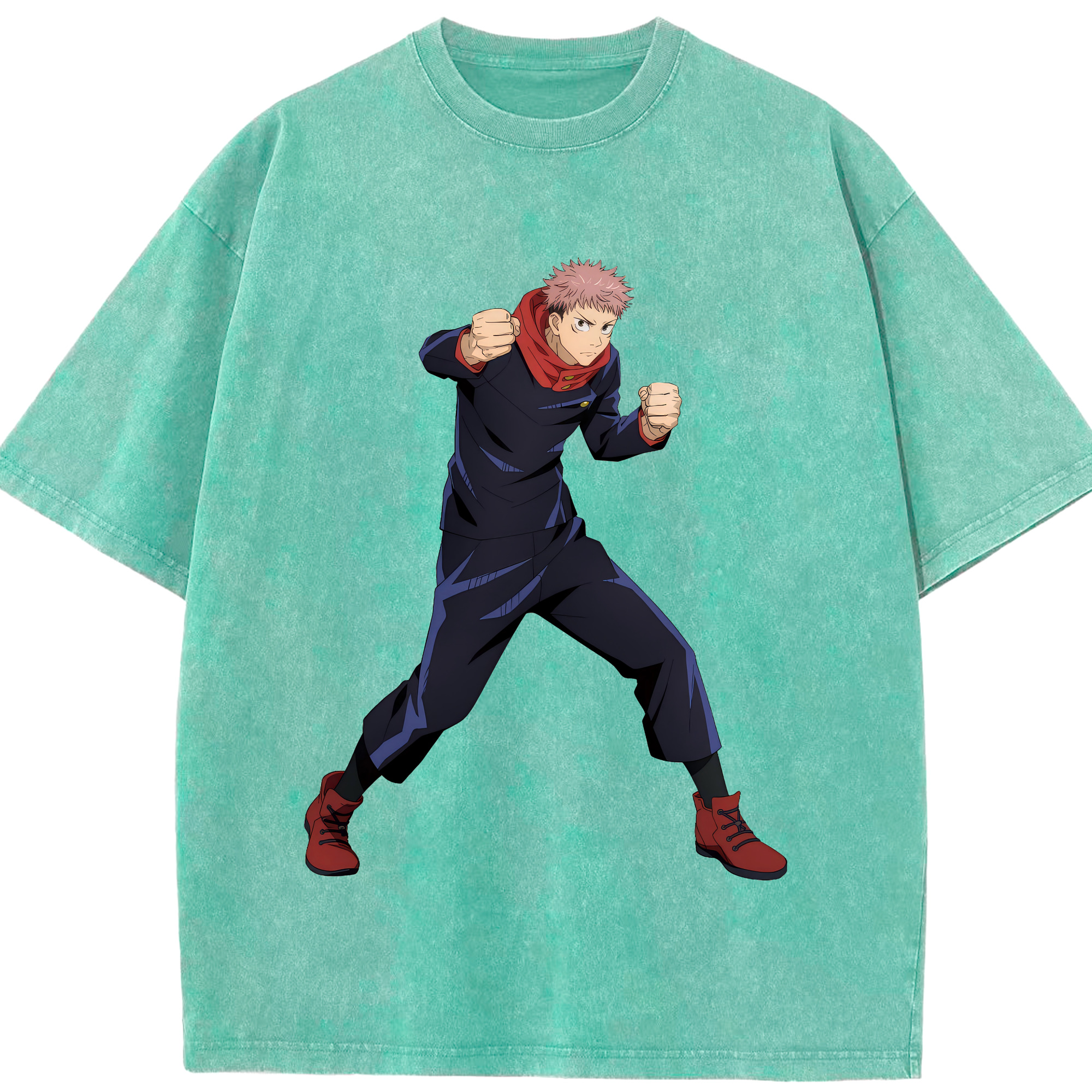 （画像用） 呪術廻戦 Jujutsu Kaisen 綿100% ヴィンテージ風 半袖Tシャツ（フロントプリント）